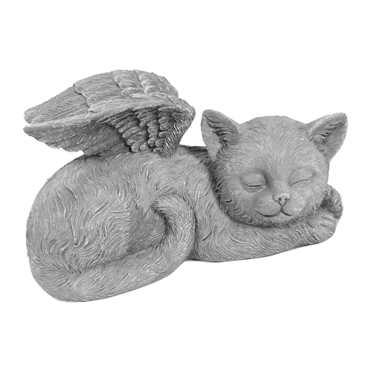 Pet Memorial Statue Resin Sleeping Pet Angel Garden Sculpture for Pet Memorial Gravestone Ornament Angel Cat