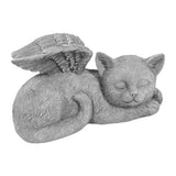 Pet Memorial Statue Resin Sleeping Pet Angel Garden Sculpture for Pet Memorial Gravestone Ornament Angel Cat - Side View