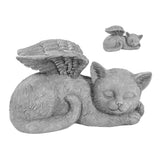 Pet Memorial Statue Resin Sleeping Pet Angel Garden Sculpture for Pet Memorial Gravestone Ornament Angel Cat