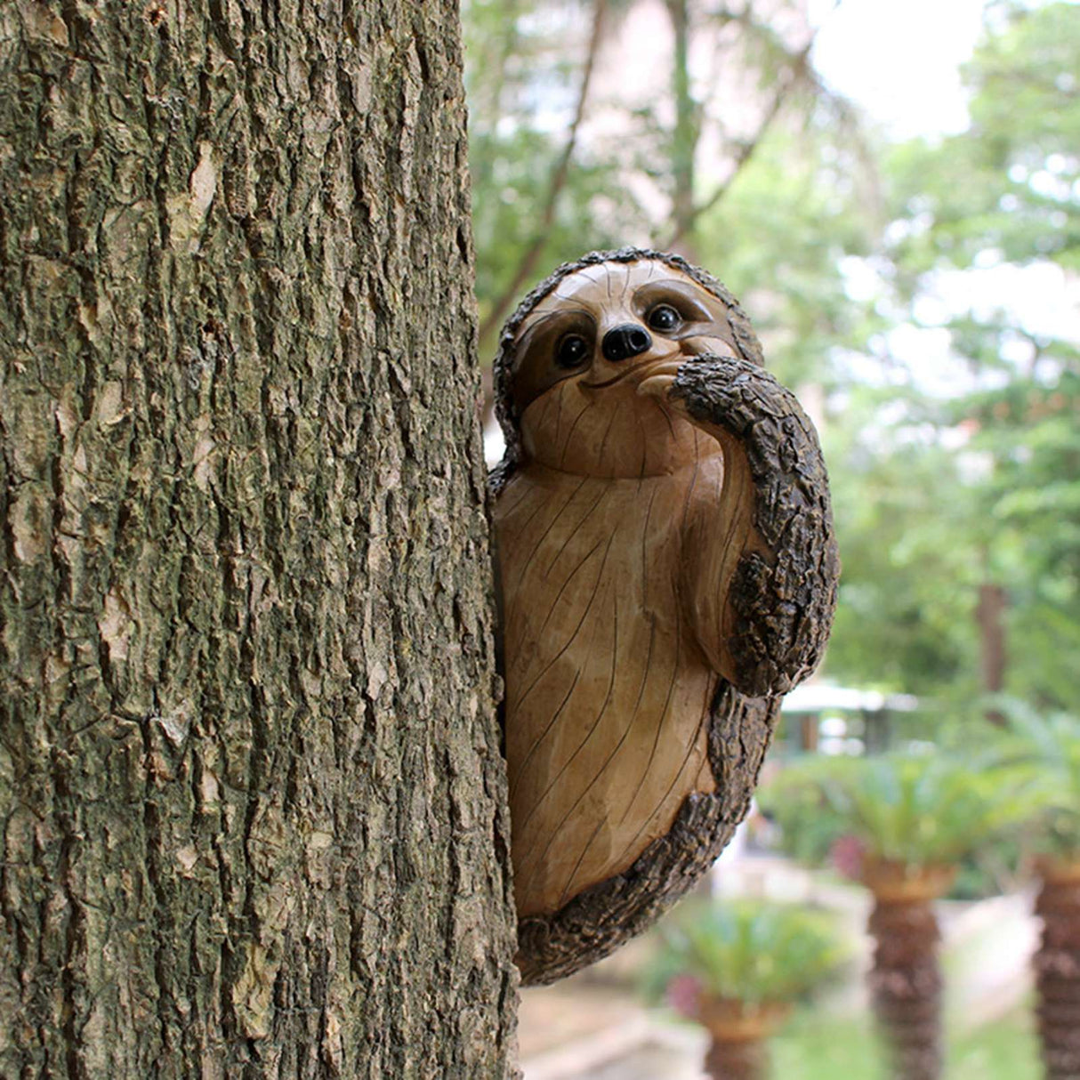 Garden Peeker Sloth Sculptures Lovely Innovative Simulation Resin Waterproof Lasting Tree Hugger Peeker Statue