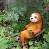 Sloth Statue Lifelike Vivid Exquisite Resin Sloth Figure Ornament Decoration for Courtyard Garden Yard - 45-Degree Angle