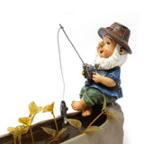 Fishing Man Figurine Bright Colors Lifelike Details Durable Resin Widely Used Fisherman Statue for Garden Home Backyard - Front View