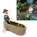 Fishing Man Figurine Bright Colors Lifelike Details Durable Resin Widely Used Fisherman Statue for Garden Home Backyard - 45-Degree Angle