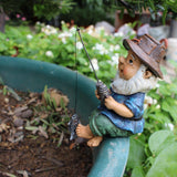 Fishing Man Figurine Bright Colors Lifelike Details Durable Resin Widely Used Fisherman Statue for Garden Home Backyard
