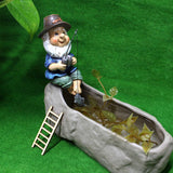 Fishing Man Figurine Bright Colors Lifelike Details Durable Resin Widely Used Fisherman Statue for Garden Home Backyard