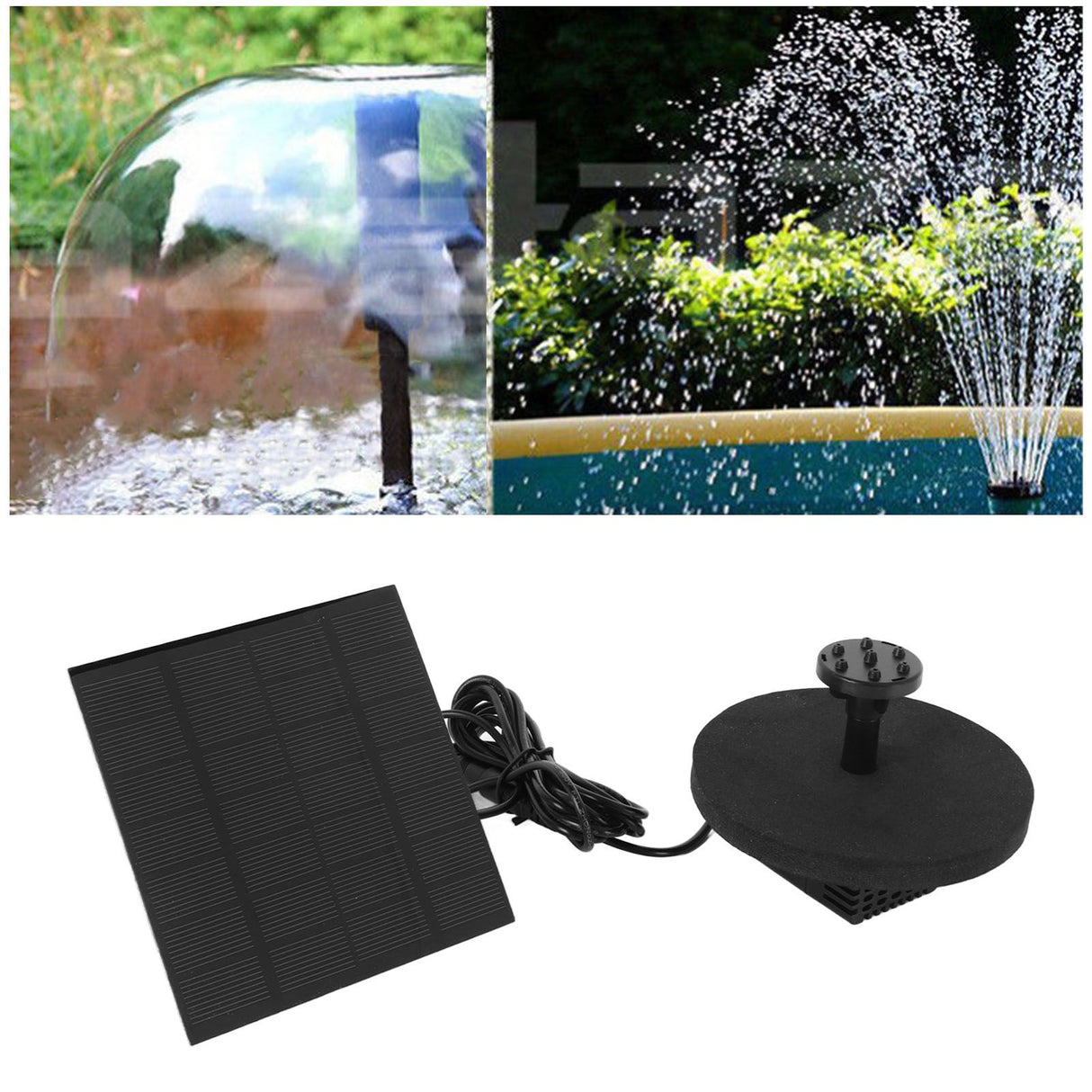 Solar Water Fountain Pump Outdoor Small Submersible Bird Bath Fountain Kit for Pond Garden Pool 120cm Lift