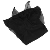 Horse Mesh Fly Mask Breathable Elastic Horse Face Mask with Ears Protection Riding Equestrian Equipment Black - Front View