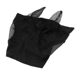Horse Mesh Fly Mask Breathable Elastic Horse Face Mask with Ears Protection Riding Equestrian Equipment Black - Rear View