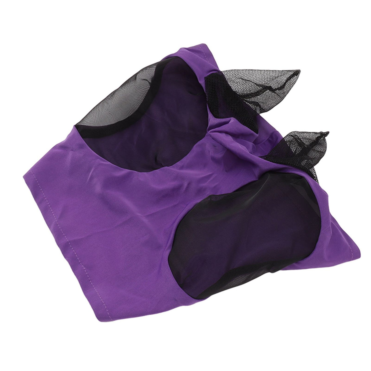 Horse Mesh Fly Mask Breathable Elastic Horse Face Mask with Ears Protection Riding Equestrian Equipment Purple