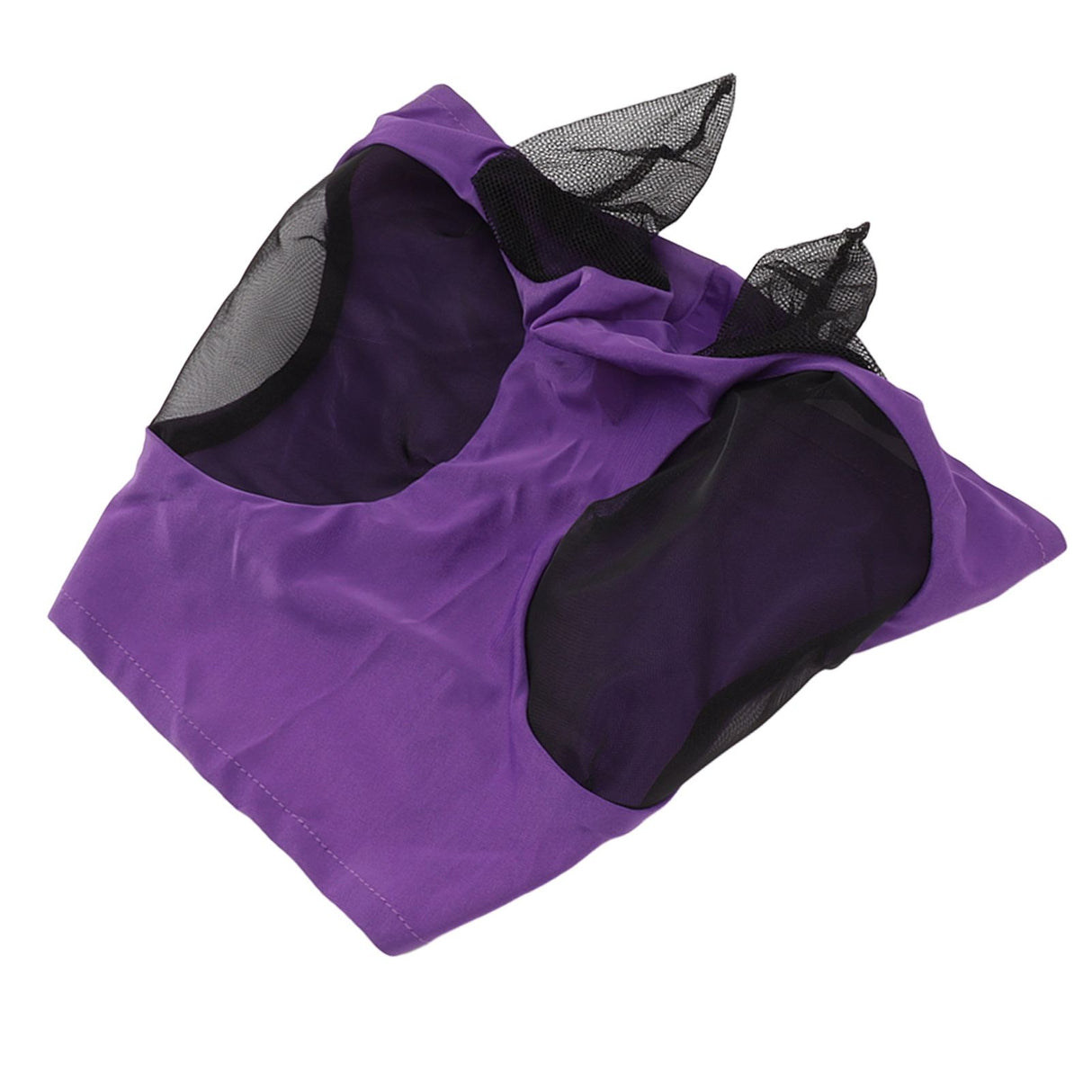 Horse Mesh Fly Mask Breathable Elastic Horse Face Mask with Ears Protection Riding Equestrian Equipment Purple