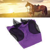 Horse Mesh Fly Mask Breathable Elastic Horse Face Mask with Ears Protection Riding Equestrian Equipment Purple