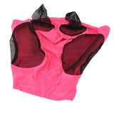 Horse Mesh Fly Mask Breathable Elastic Horse Face Mask with Ears Protection Riding Equestrian Equipment Rose Red