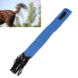 Horse Tail Protection Bag Non Woven Fabric Horsetail Guard with Fringe Hook and Loop Design Blue - Extra Image