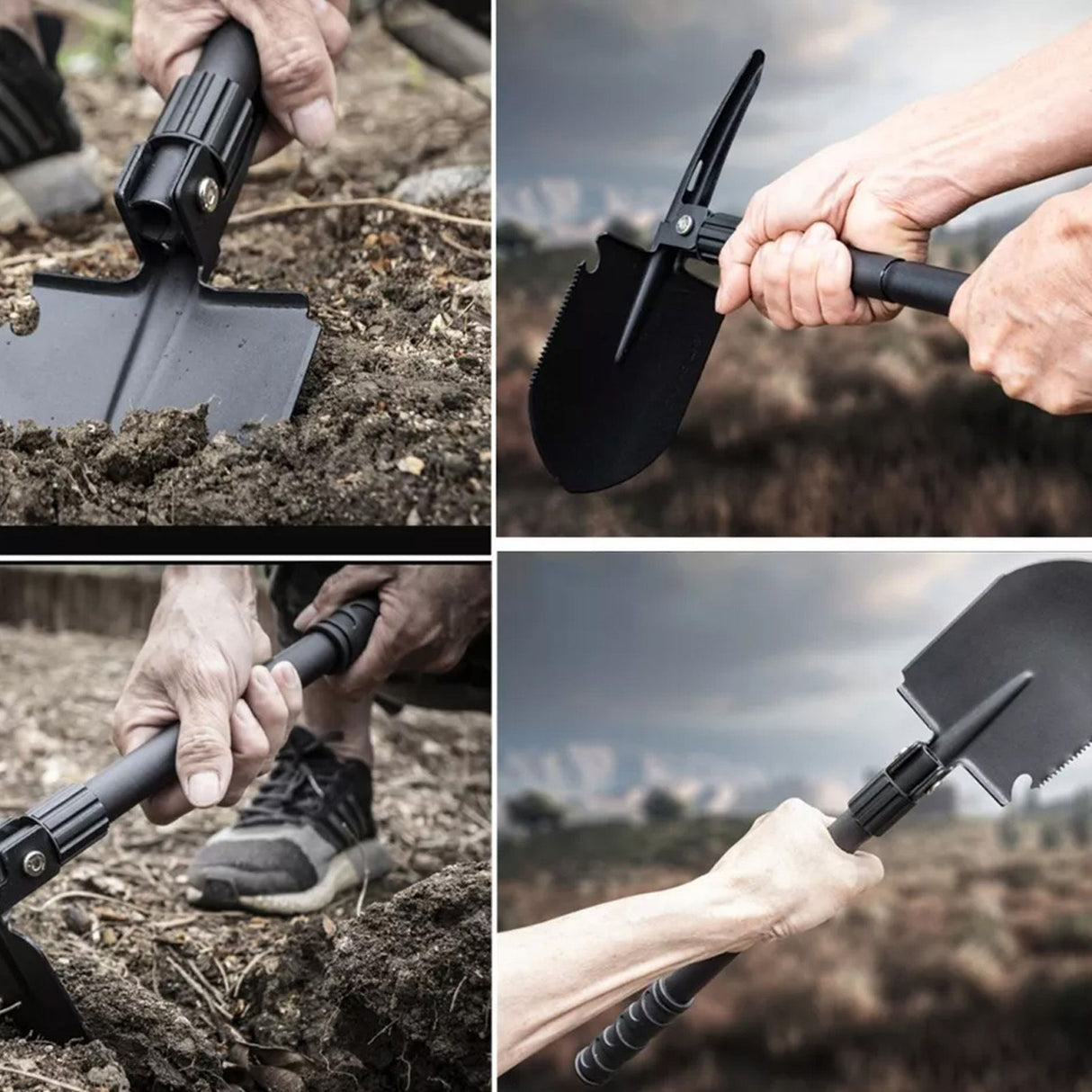 Folding Camping Shovel Alloy Steel Firefighting Shovel Entrenching Trowel Tool For Outdoor
