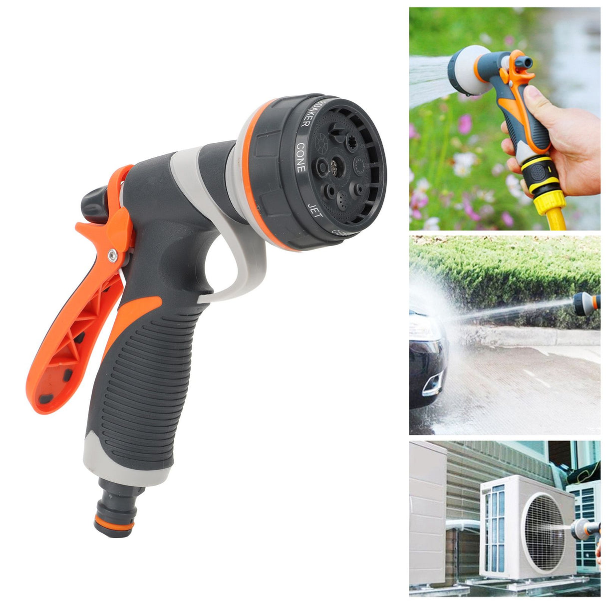 4Pcs Garden Hose Nozzle Sprayer High Pressure Water Gun with G1/2 Adapter for Plants Vegetables Watering Car Pet Washing