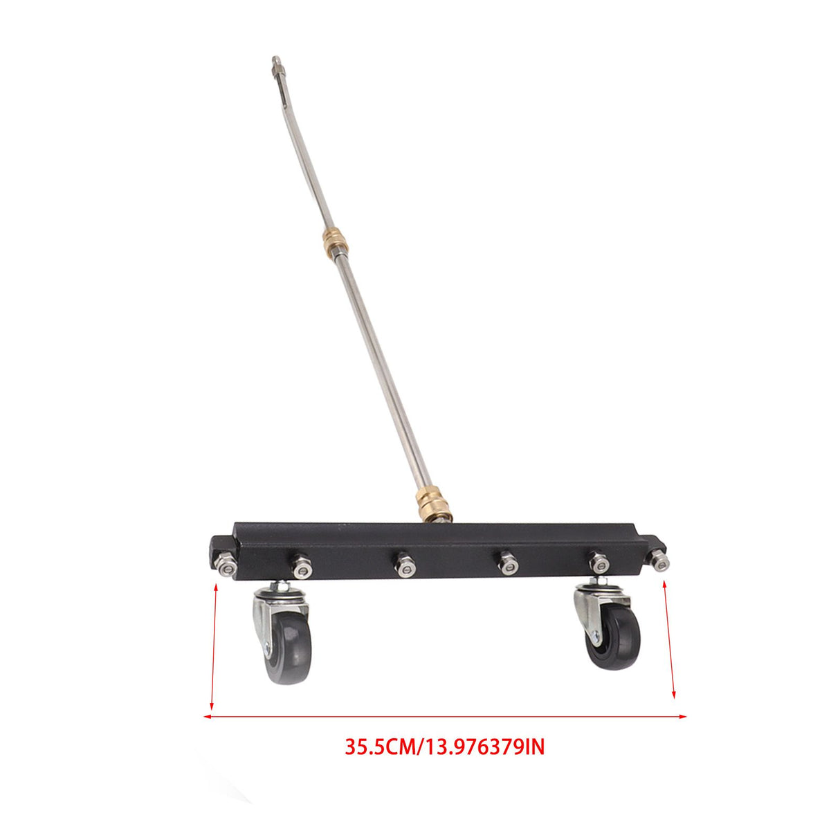 Pressure Washer Undercarriage Cleaner with 6 Nozzles 2 Extension Wands Under Car Water Broom with Swivel Wheel 4000psi Black Pavement Sprinkler