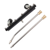 Pressure Washer Undercarriage Cleaner with 6 Nozzles 2 Extension Wands Under Car Water Broom with Swivel Wheel 4000psi Black Pavement Sprinkler