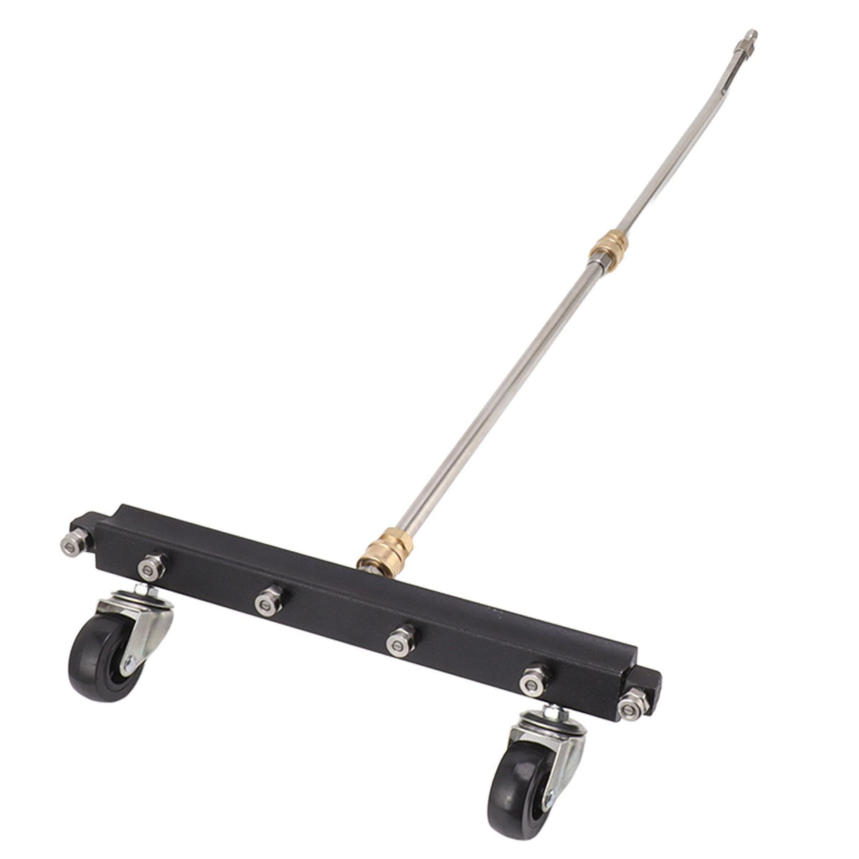 Pressure Washer Undercarriage Cleaner with 6 Nozzles 2 Extension Wands Under Car Water Broom with Swivel Wheel 4000psi Black Pavement Sprinkler