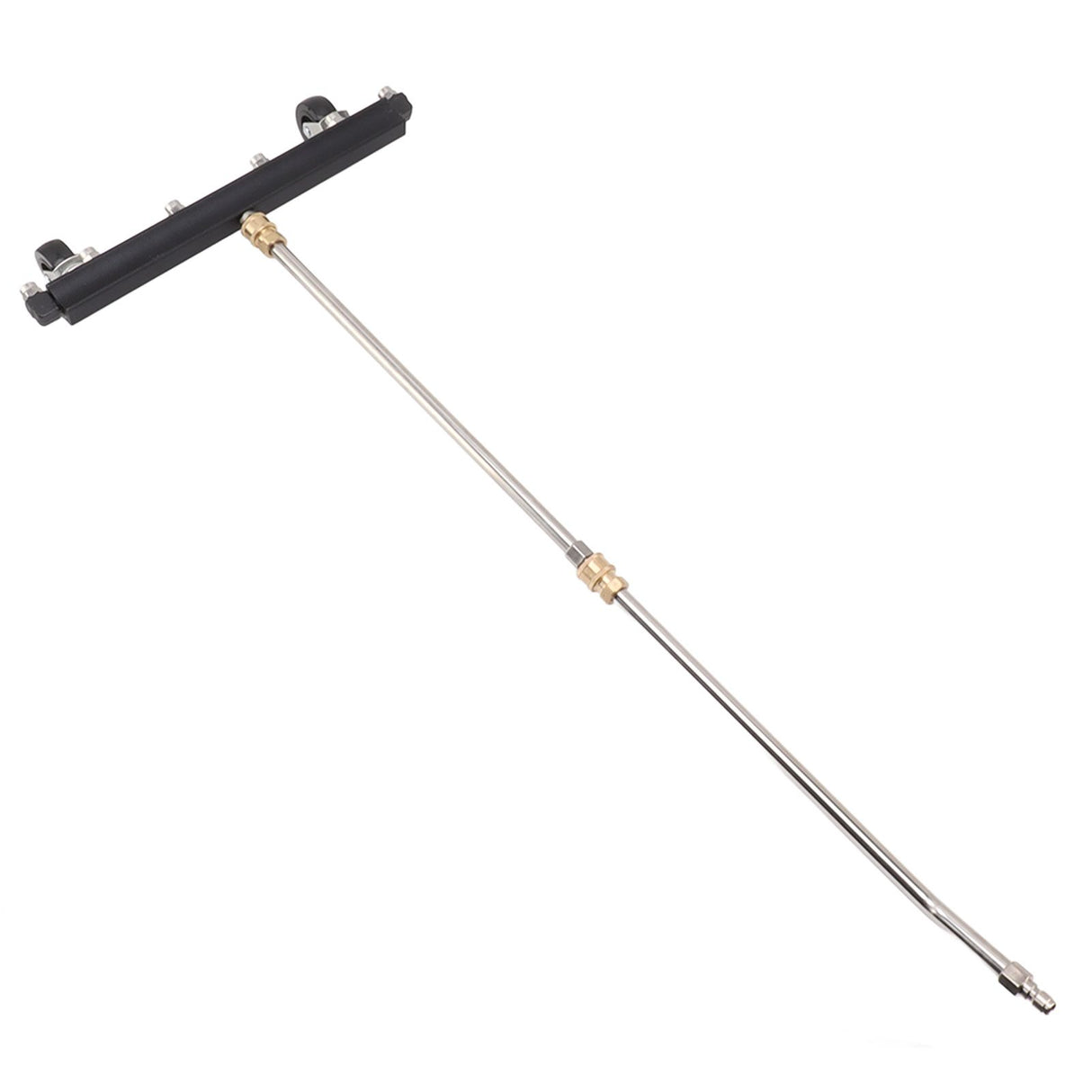Pressure Washer Undercarriage Cleaner with 6 Nozzles 2 Extension Wands Under Car Water Broom with Swivel Wheel 4000psi Black Pavement Sprinkler