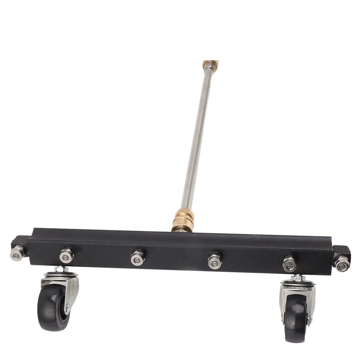Pressure Washer Undercarriage Cleaner with 6 Nozzles 2 Extension Wands Under Car Water Broom with Swivel Wheel 4000psi Black Pavement Sprinkler