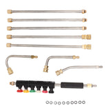 Pressure Washer Extension Wand 5 Straight Rod 3 Curve Rod Set Power Washer Lance with 6 Nozzles 1/4in Quick Connect