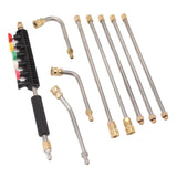 Pressure Washer Extension Wand 5 Straight Rod 3 Curve Rod Set Power Washer Lance with 6 Nozzles 1/4in Quick Connect