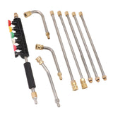 Pressure Washer Extension Wand 5 Straight Rod 3 Curve Rod Set Power Washer Lance with 6 Nozzles 1/4in Quick Connect