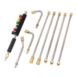Pressure Washer Extension Wand 5 Straight Rod 3 Curve Rod Set Power Washer Lance with 6 Nozzles 1/4in Quick Connect