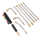 Pressure Washer Extension Wand 5 Straight Rod 3 Curve Rod Set Power Washer Lance with 6 Nozzles 1/4in Quick Connect