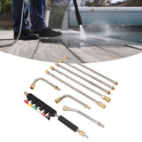 Pressure Washer Extension Wand 5 Straight Rod 3 Curve Rod Set Power Washer Lance with 6 Nozzles 1/4in Quick Connect - Extra Image