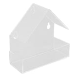Window Bird Feeder with Suction Cup Window Acrylic Bird Feeding House Tray for Farm Garden - Front View