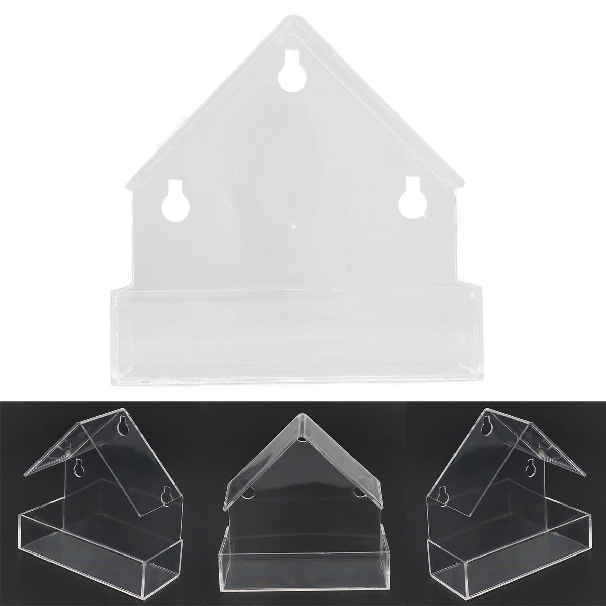 Window Bird Feeder with Suction Cup Window Acrylic Bird Feeding House Tray for Farm Garden