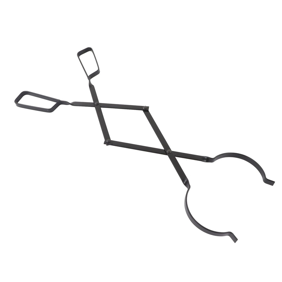 Fireplace Tong Iron Campfire Firewood Tong Log Grabber with Enlarging Clamp for Indoor Outdoor