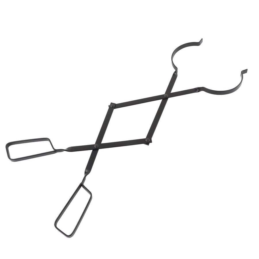 Fireplace Tong Iron Campfire Firewood Tong Log Grabber with Enlarging Clamp for Indoor Outdoor