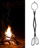 Fireplace Tong Iron Campfire Firewood Tong Log Grabber with Enlarging Clamp for Indoor Outdoor