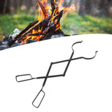 Fireplace Tong Iron Campfire Firewood Tong Log Grabber with Enlarging Clamp for Indoor Outdoor