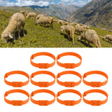 10PCS Goat Collar PU 23 Inch Adjustable Livestock Collar for Farm Animal Cow Horse Sheep Orange - Extra Image