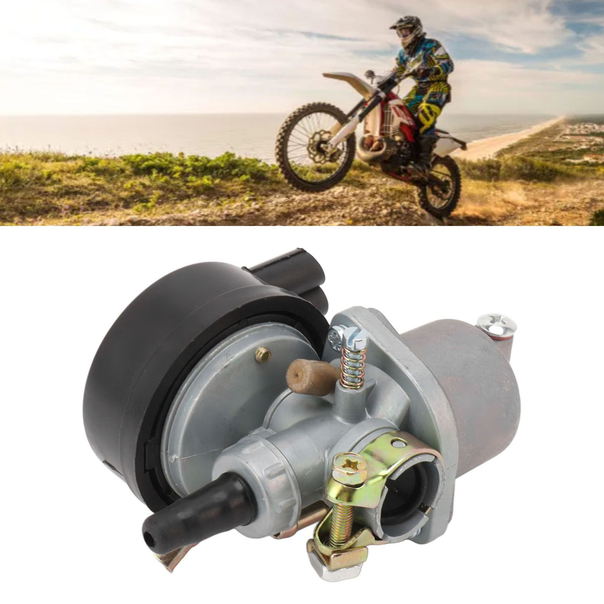 Racing Carburetor Carb Aluminum High Hardness Wear Resistant Bike Carburetor Carb for 49CC 50CC 80CC 2 Stroke Bike