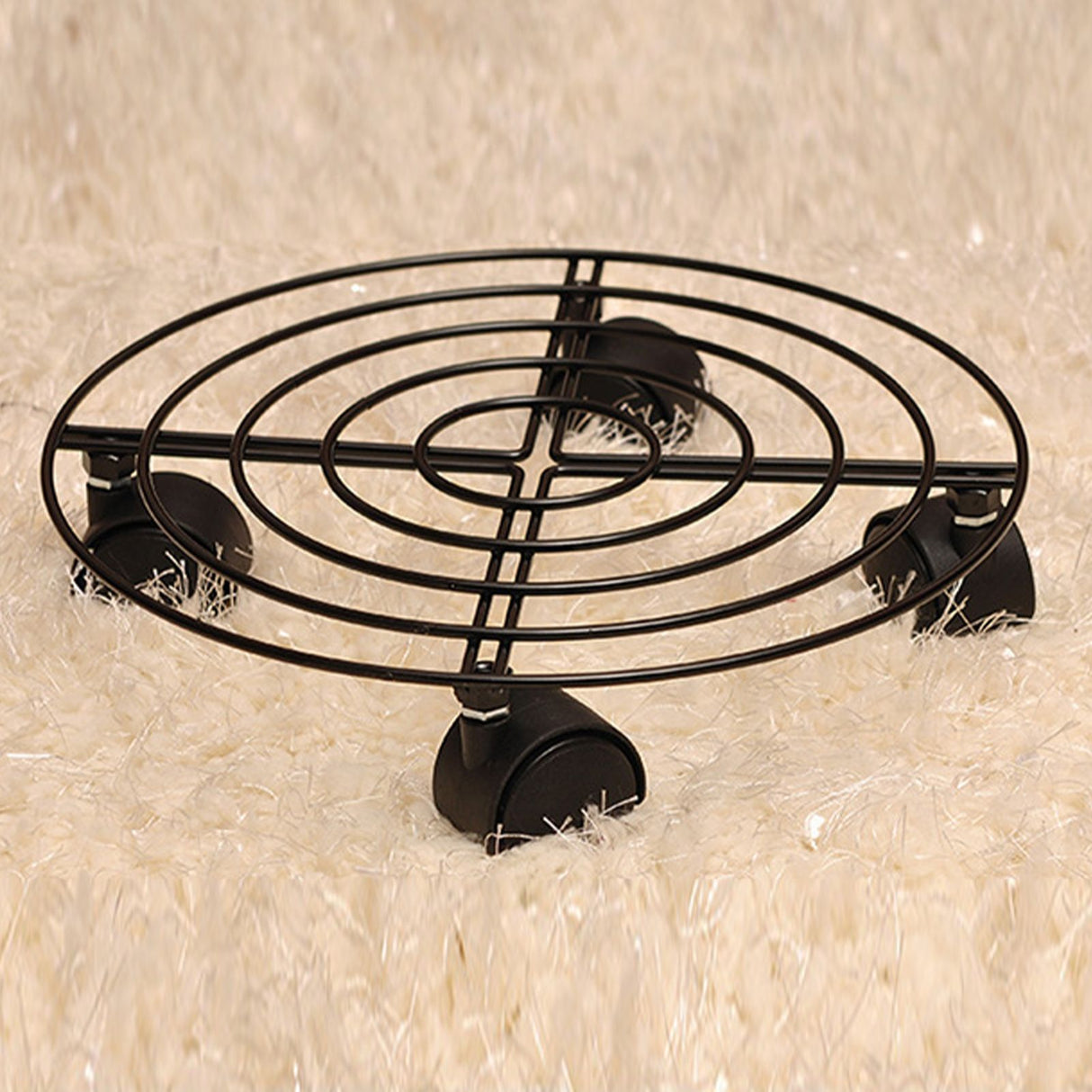 Flower Pot Roller Stand 50kg Load Capacity Rust Prevention Iron Easy to Move Plant Caddy with Wheels for Wine Barrels