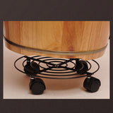 Flower Pot Roller Stand 50kg Load Capacity Rust Prevention Iron Easy to Move Plant Caddy with Wheels for Wine Barrels - Extra Image