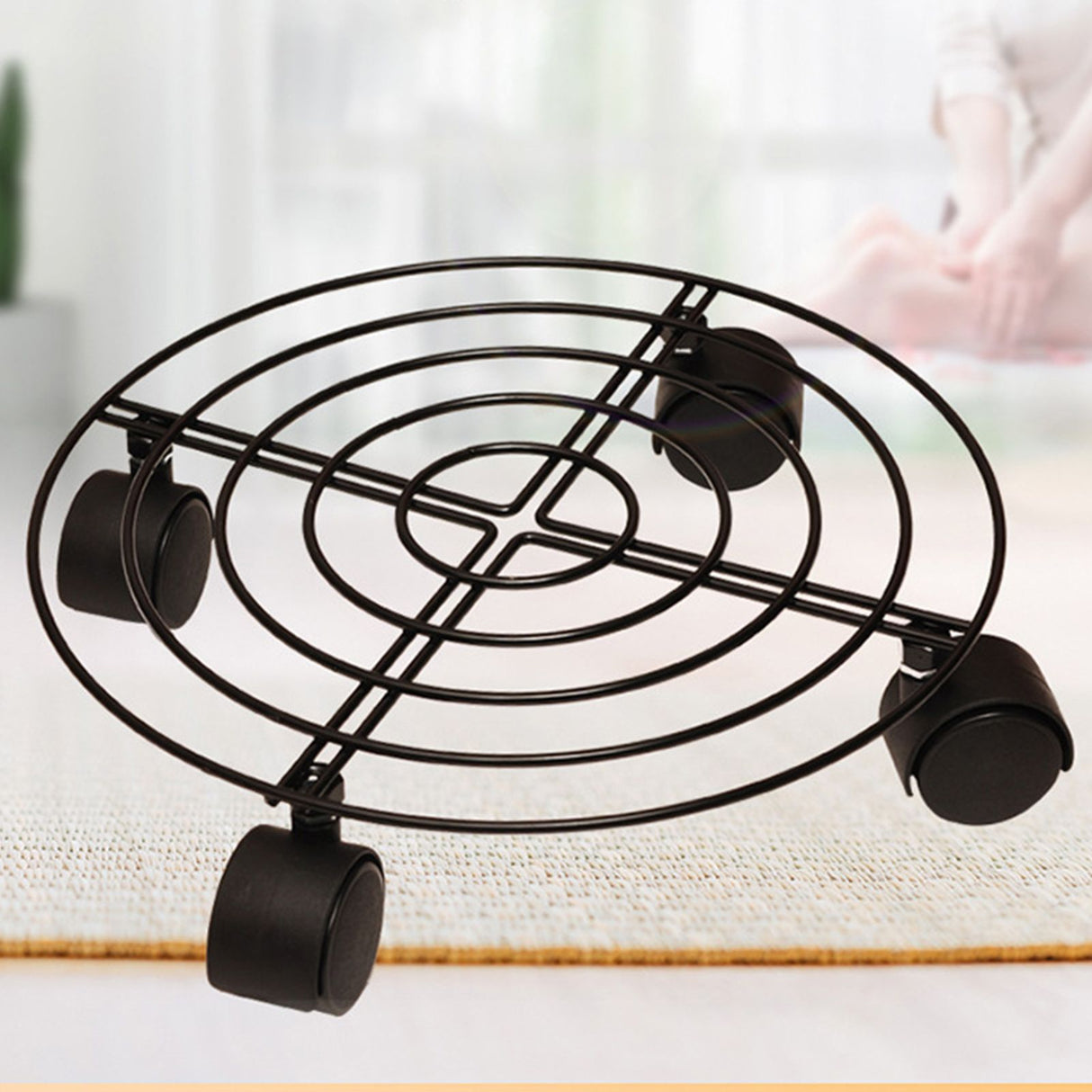 Flower Pot Roller Stand 50kg Load Capacity Rust Prevention Iron Easy to Move Plant Caddy with Wheels for Wine Barrels