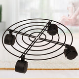 Flower Pot Roller Stand 50kg Load Capacity Rust Prevention Iron Easy to Move Plant Caddy with Wheels for Wine Barrels