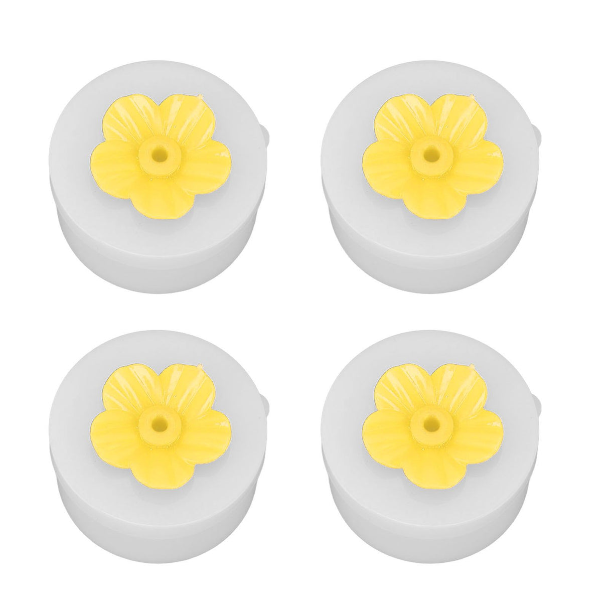 4pcs Hummingbird Feeder Flower Shaped Handheld Bird Feeder Wild Bird Feeding Tool for Outdoor Garden Yard Yellow