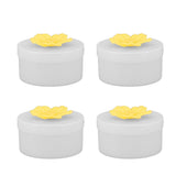 4pcs Hummingbird Feeder Flower Shaped Handheld Bird Feeder Wild Bird Feeding Tool for Outdoor Garden Yard Yellow