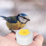 4pcs Hummingbird Feeder Flower Shaped Handheld Bird Feeder Wild Bird Feeding Tool for Outdoor Garden Yard Yellow