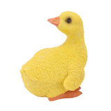 Duck Ornament Resin Weather Resistant Cute Vivid Expression Duck Statues Sculpture for Garden Yard Pond Yellow - Front View