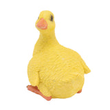 Duck Ornament Resin Weather Resistant Cute Vivid Expression Duck Statues Sculpture for Garden Yard Pond Yellow - Top-Down View