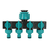 4 Way Water Splitter Garden Irrigation Watering Adapter Hose Connector for Garden Watering Lawn Maintenance European Faucet - Front View