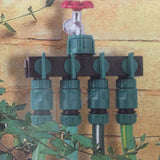4 Way Water Splitter Garden Irrigation Watering Adapter Hose Connector for Garden Watering Lawn Maintenance European Faucet - Close-Up Angle