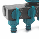 4 Way Water Splitter Garden Irrigation Watering Adapter Hose Connector for Garden Watering Lawn Maintenance European Faucet - Low Angle